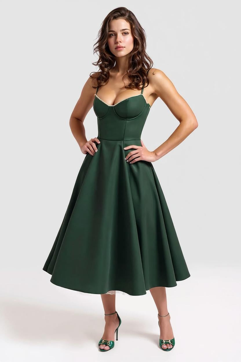 Opéra- Emerald Green Midi Dress