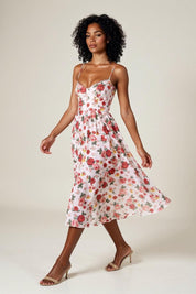 Violette Rouge – Red Floral Midi Dress