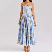 Bleu Jardin - Blue Floral Midi Dress