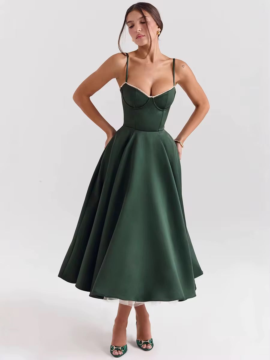 Opéra- Emerald Green Midi Dress